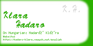 klara hadaro business card